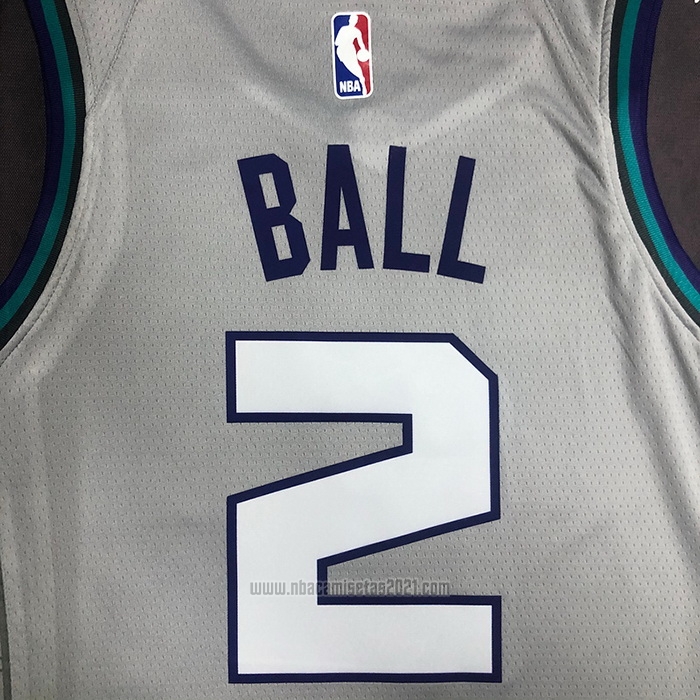Camiseta Charlotte Hornets LaMelo Ball #2 Ciudad Edition Gris